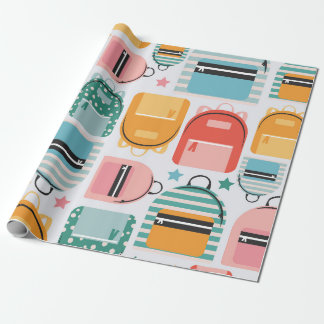 Levendige rugzak en sterren patroon cadeaupapier