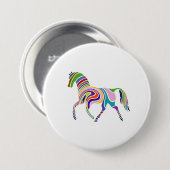 Levendige Running Horse Patches & Buttonnen Ronde Button 7,6 Cm (Voorkant /achterkant)