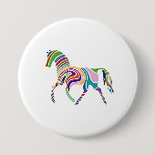 Levendige Running Horse Patches & Buttonnen Ronde Button 7,6 Cm (Voorkant)