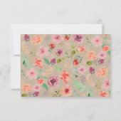 Levendige Rustieke Zomer Bloemen RSVP Respons Kaar (Achterkant)