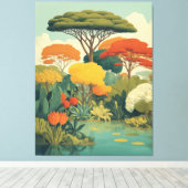 Levendige Safari Oerwoud Scene Canvas Afdruk (Insitu (Houten vloer))