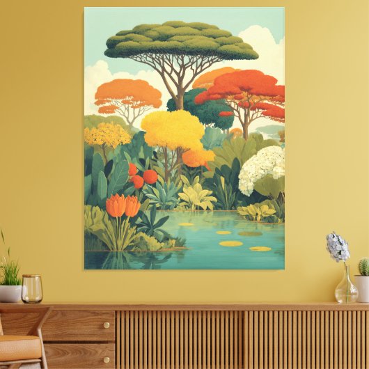 Levendige Safari Oerwoud Scene Canvas Afdruk (Insitu (Woonkamer))