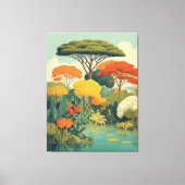 Levendige Safari Oerwoud Scene Canvas Afdruk (Voorkant)