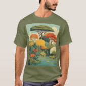 Levendige Safari Oerwoud Scene T-shirt (Voorkant)