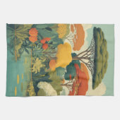 Levendige Safari Oerwoud Scene Theedoek (Horizontaal)