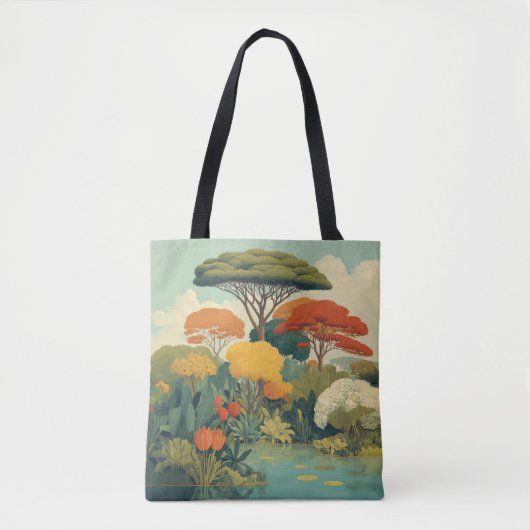 Levendige Safari Oerwoud Scene Tote Bag (Voorkant)