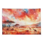 Levendige Safari zonsondergang Kussensloop (Achterkant-Rechts)