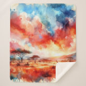 Levendige Safari zonsondergang Sherpa Deken (Voorkant)