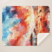 Levendige Safari zonsondergang Sherpa Deken (Voorkant (horizontaal))