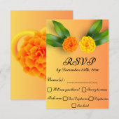 Levendige Saffraan Gele RSVP kaart (Voorkant / Achterkant)