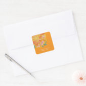 Levendige Samengestelde Goudsbloem Zomer Bruiloft Vierkante Sticker (Envelop)