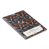 Levendige Scandinavische bloemen- en vogelpatronen Notitieboek (Rechterzijde)