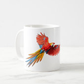 Levendige Scarlet Macaw Parrot Coffee Mok (Voorkant links)