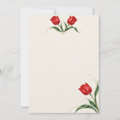 Levendige scharlaken tulp botanisch save the date (Achterkant)