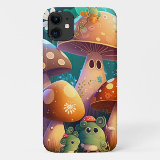 Levendige, schattige baby paddenstoelen Case-Mate iPhone case (Achterkant)