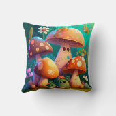 Levendige, schattige baby paddenstoelen kussen (Achterkant)
