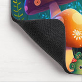 Levendige, schattige baby paddenstoelen muismat (Hoek)