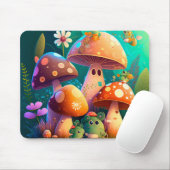 Levendige, schattige baby paddenstoelen muismat (Met muis)