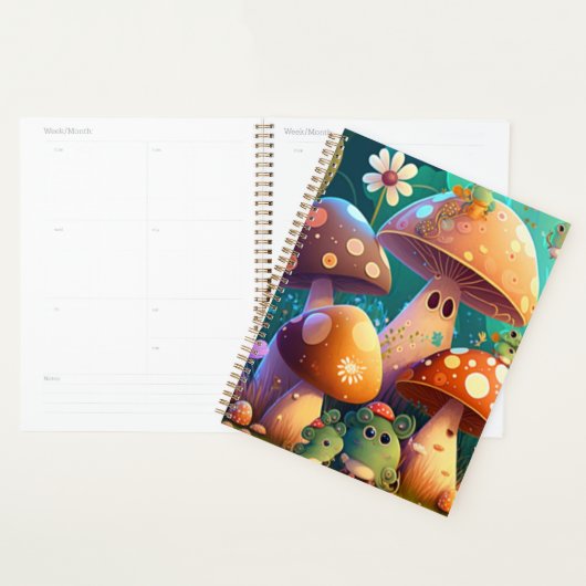 Levendige, schattige baby paddenstoelen planner (Display)