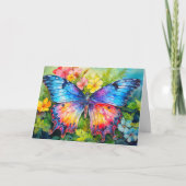 Levendige Schattige vlinderkunst Happy Birthday Kaart (Voorkant)