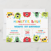 Levendige Schattigee Kleine Monsters Jongen 1e Ver Kaart (Voorkant)