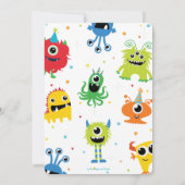 Levendige Schattigee Kleine Monsters Jongen 1e Ver Kaart (Achterkant)