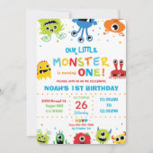 Levendige Schattigee Kleine Monsters Jongen 1e Ver Kaart (Voorkant)