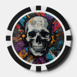 Levendige schedel Urban Graffiti Poker Chips