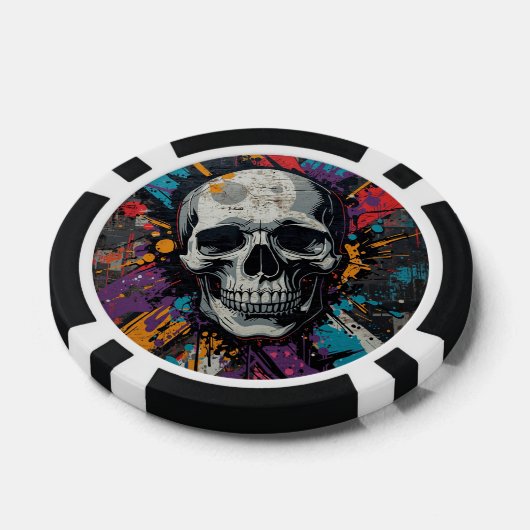 Levendige schedel Urban Graffiti Poker Chips (Enkel)