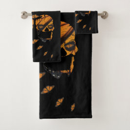 Levendige schedels Monarch Butterfly Art Bad Handdoek