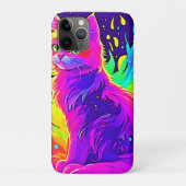 Levendige Schildering van Kat in Vlammen Case-Mate iPhone Case (Achterkant)