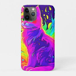 Levendige Schildering van Kat in Vlammen Case-Mate iPhone Case