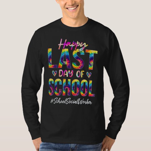 Levendige schoolwerker op de laatste dag van het S T-shirt (Voorkant)