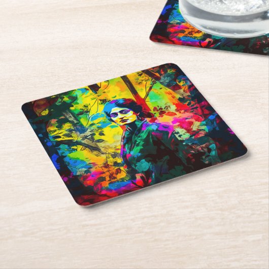 Levendige schoonheid kartonnen onderzetters (Schuin)