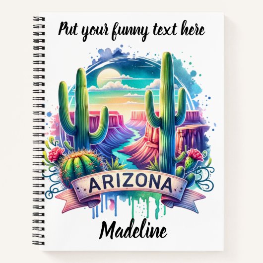 Levendige schoonheid van de Arizona-woestijn Notitieboek (Voorkant)