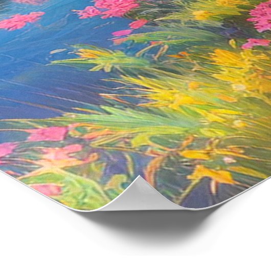 Levendige schoonheid van het kleurrijke bloemenvel poster (Hoek)