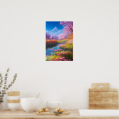 Levendige schoonheid van het kleurrijke bloemenvel poster (Keuken)