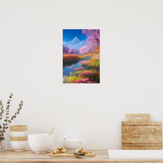 Levendige schoonheid van het kleurrijke bloemenvel poster (Keuken)