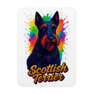 Levendige Schotse Terrier Pop Art Ontwerp Magneet