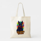 Levendige Schotse Terrier Pop Art Ontwerp Tote Bag (Achterkant)