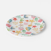 Levendige Seashell Ocean Zee Marine Celebration Papieren Bordje (Gekanteld)