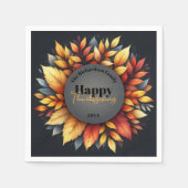 Levendige seizoensgebonden herfstgebladerte Thanks Servet (Voorkant)