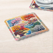 "Levendige seizoenskleuren" Kartonnen Onderzetters (Gebogen)