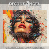 Levendige Sensuele Vrouw Pop Art - horiz Decoupage Tissuepapier