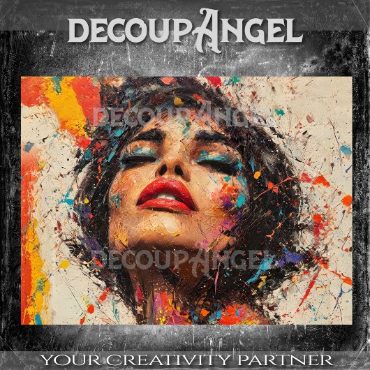 Levendige Sensuele Vrouw Pop Art - horiz Decoupage Tissuepapier