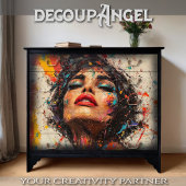 Levendige Sensuele Vrouw Pop Art - horiz Decoupage Tissuepapier