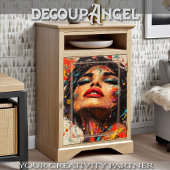 Levendige Sensuele Vrouw Pop Art - Vert Decoupage Tissuepapier