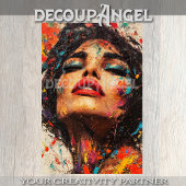 Levendige Sensuele Vrouw Pop Art - Vert Decoupage Tissuepapier