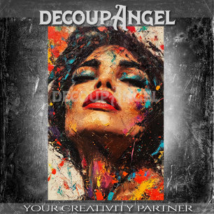 Levendige Sensuele Vrouw Pop Art - Vert Decoupage Tissuepapier