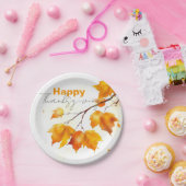 Levendige serene Herfst Maple verlaat Thanksgiving Papieren Bordje (Feest)